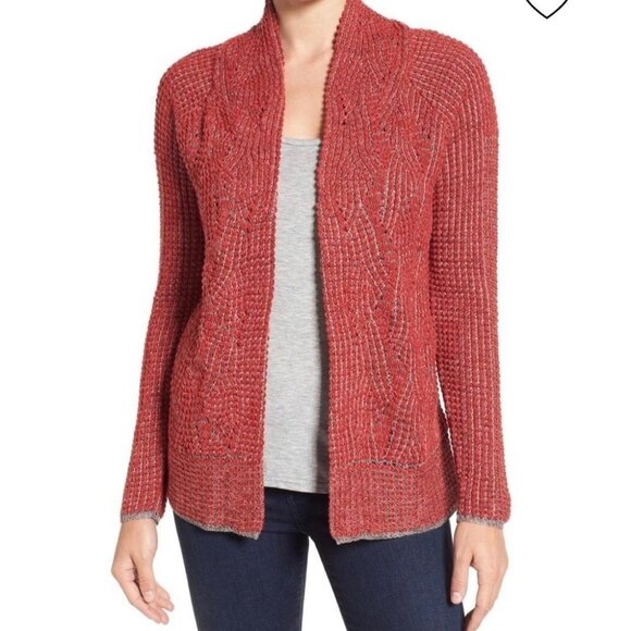 Nic+Zoe mixed stitch cotton/Linen blend cardigan - Picture 1 of 5